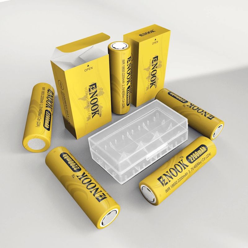 سعر الجملة 18650 3.7 فولت 2200mah بطارية قابلة لإعادة الشحن 40A 3.7 فولت مود 18650 بطارية ليثيوم أيون صفراء