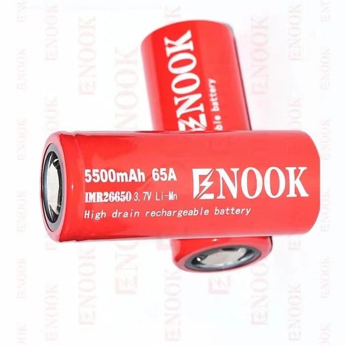 أفضل مبيعات Enook 26650 الخلية ليتيون 5500mAh 65A بطارية عالية الصرف 3.7V قابلة لإعادة الشحن بطارية سطحية