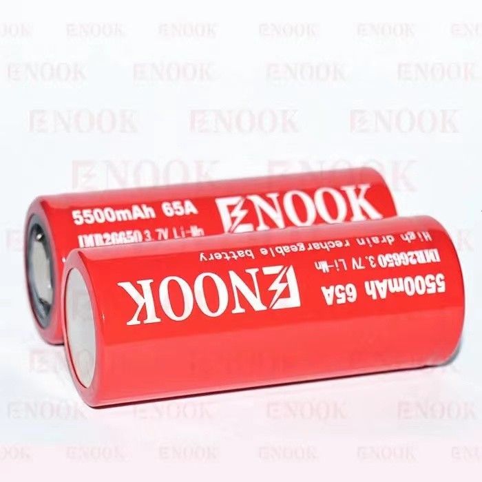 أفضل مبيعات Enook 26650 الخلية ليتيون 5500mAh 65A بطارية عالية الصرف 3.7V قابلة لإعادة الشحن بطارية سطحية
