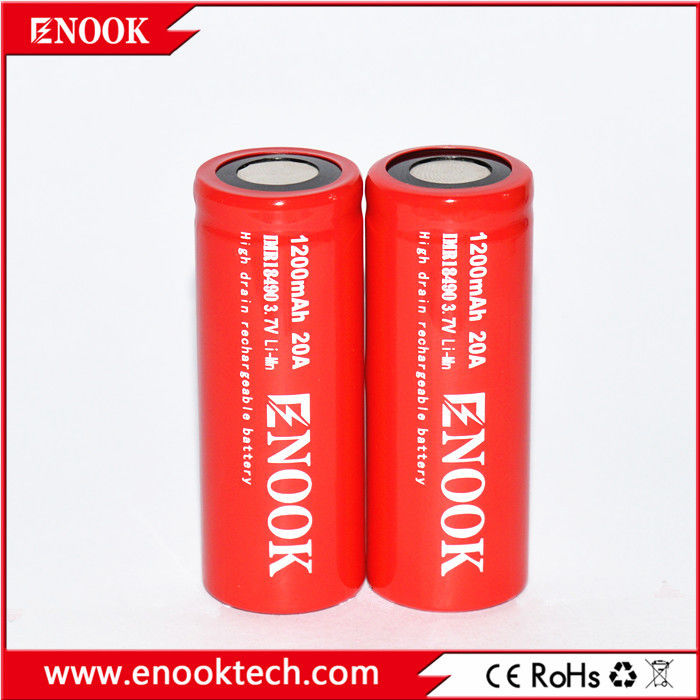 18490 سلندر بطارية ليثيوم أيون 1200mAh 3.7V 20A للدراجة الكهربائية