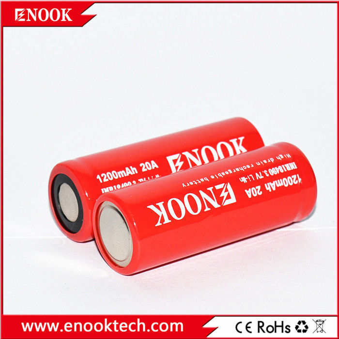 18490 سلندر بطارية ليثيوم أيون 1200mAh 3.7V 20A للدراجة الكهربائية
