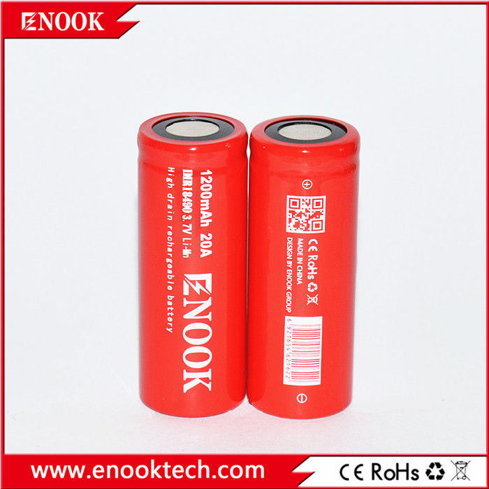 18490 سلندر بطارية ليثيوم أيون 1200mAh 3.7V 20A للدراجة الكهربائية