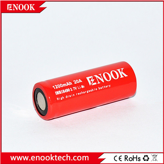 18490 سلندر بطارية ليثيوم أيون 1200mAh 3.7V 20A للدراجة الكهربائية