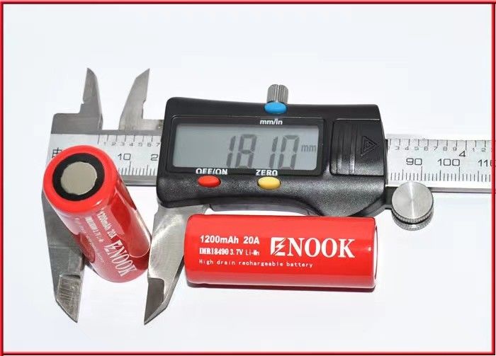 18490 1200mAh 20A 3.7V الدراجة الكهربائية بطارية قابلة لإعادة الشحن