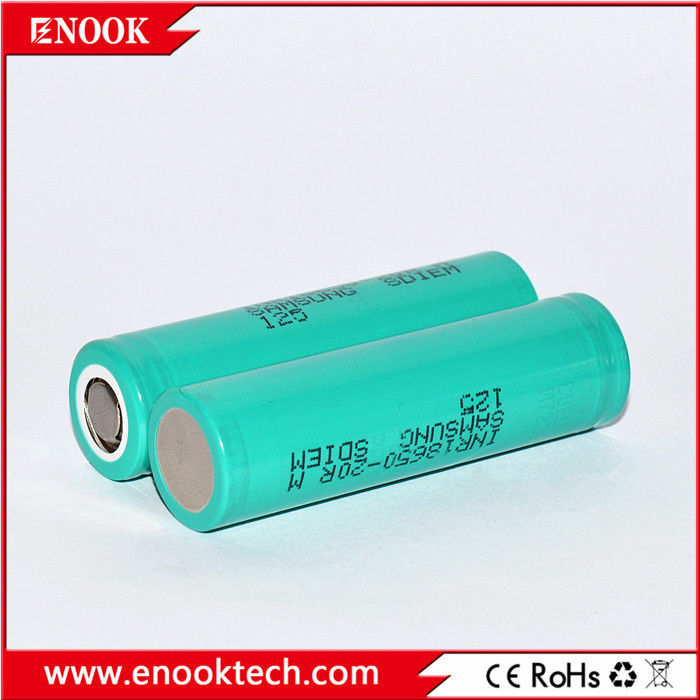 في المخزون 18650 سامسونج 20R 3.7v 2000mah 18650 البطارية الليثيوم القابلة لإعادة الشحن ليون الليثيوم