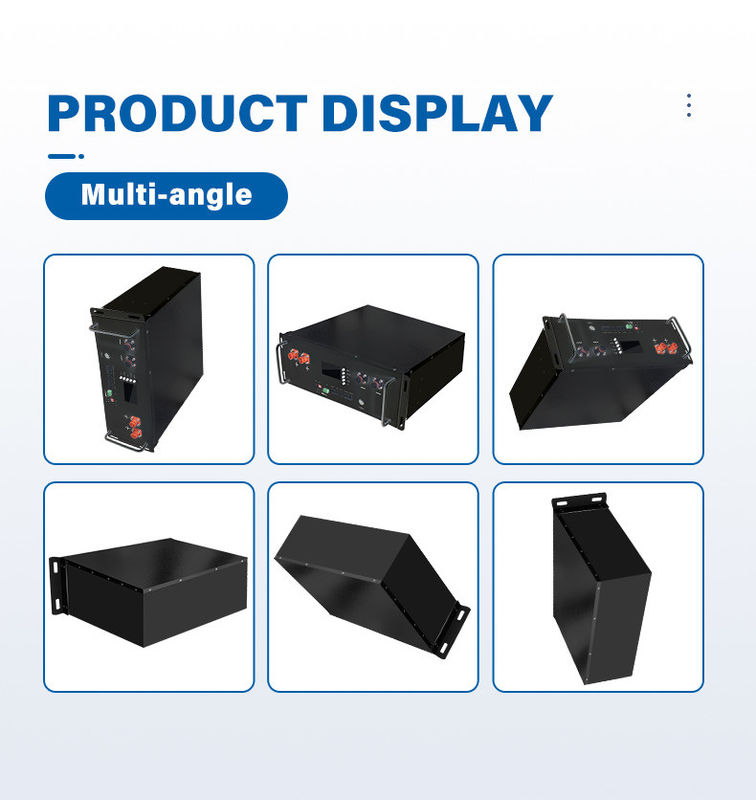 Smart BMS LiFePO4 10kwh 48V 200Ah الخادم الليثيوم الأيوني الشمسي حزمة بطارية مثبتة على الرف للنظام الشمسي