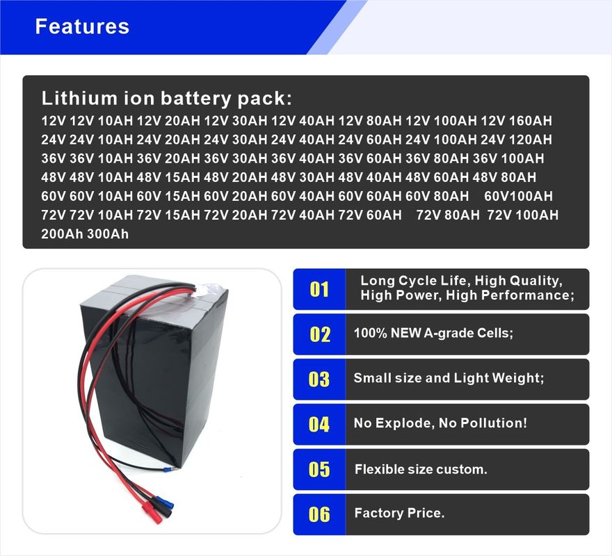 سكوتر E 72v 40ah 45Ah 3000W بطارية الليثيوم المحرك لبطارية التنقل الكهربائي