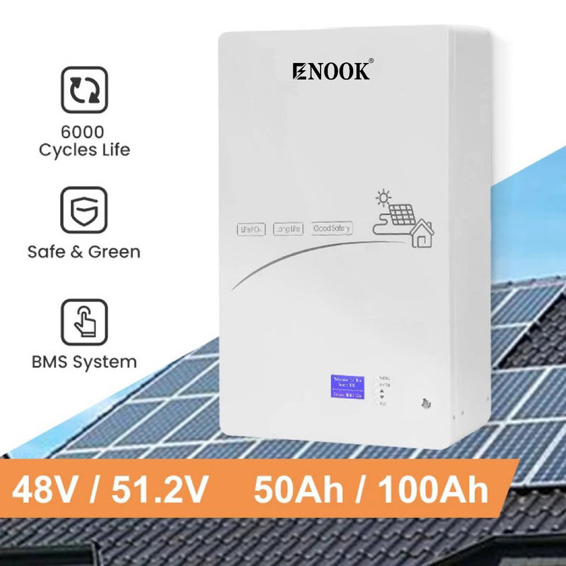 Enook Powerwall بطارية الليثيوم الأيونية الشمسية 48V 5Kw 10Kw 100Ah 200Ah الطاقة الجدارية Lifepo4 المنزل تخزين الطاقة الشمسية