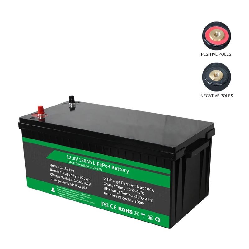12.8v 100ah 150ah 105ah 200ah بطارية ليثيوم أيون مع وظيفة BMS المتقدمة حياة دورة طويلة
