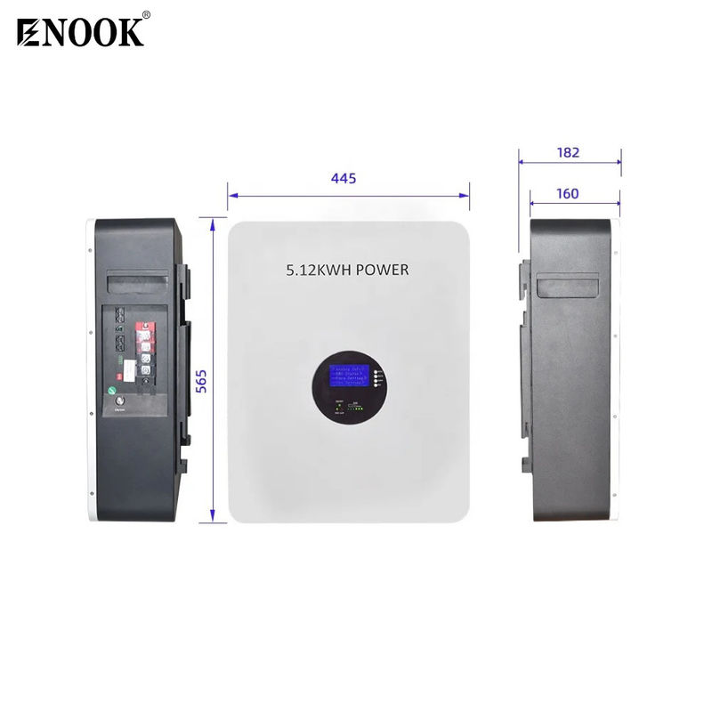 48v 51.2v 10 Kw 200ah طاقة الليثيوم الجدار بطارية الليثيوم الشمسية Powerwall نظام الطاقة الشمسية الهجينة