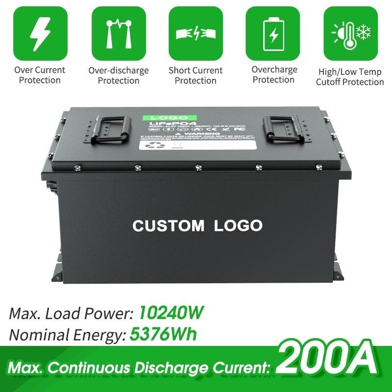 58.4V 100ah 105ah 200ah عربة الغولف LiFePO4 بطارية ليثيوم أيون الكهربائية 51.2V دورة عميقة IP64